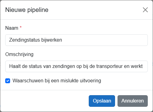 Nieuwe pipeline